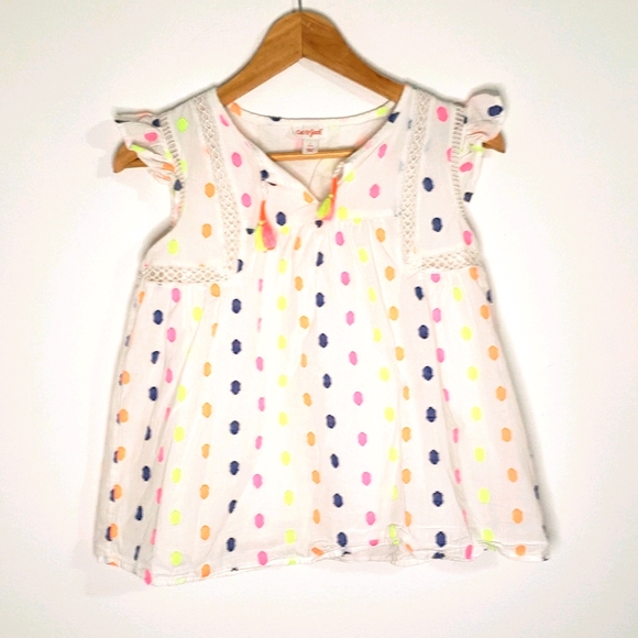 Cat & Jack L 10/12 multicolor ruffel tassel tank